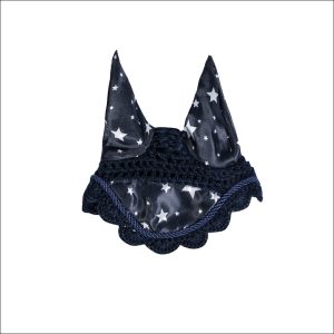 Hobby Horsing Print - Fliegenhaube - navy mit Sternenmuster